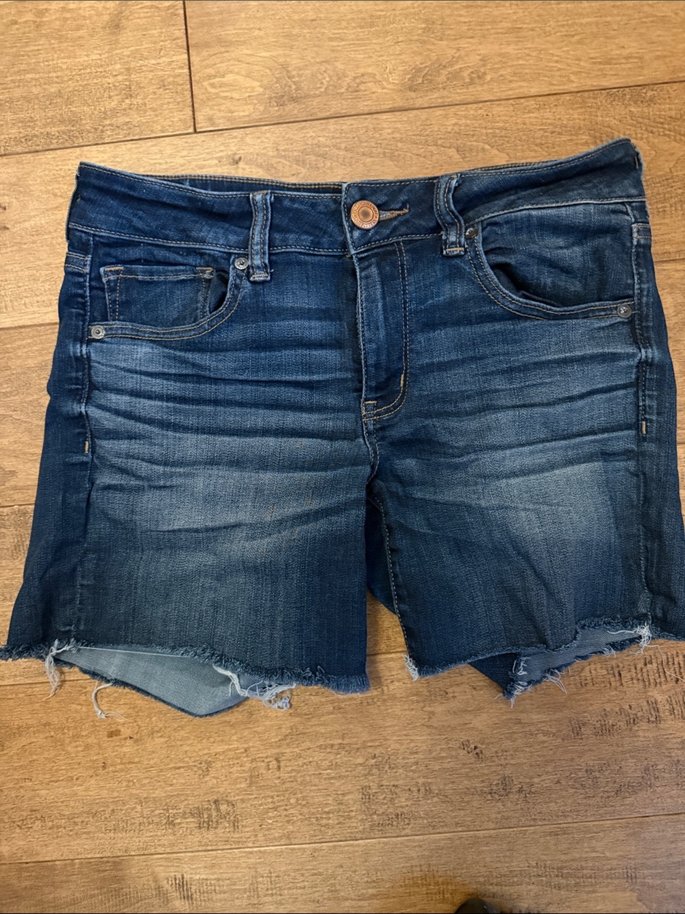 American Eagle Outfitters Indigo Frayed Hem Denim Cutoff Shorts